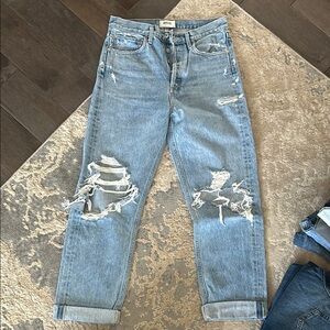 Agolde Light Blue Distressed Jeans